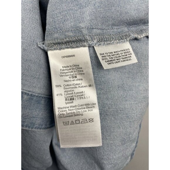 Madewell Light Blue Wash‎ Button-Front Short Sleeve Mini Denim Dress Size 0 - Picture 6 of 9